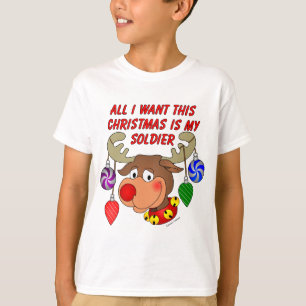 T-shirt Tout ce que je veux pour Noël, c'est mon soldat