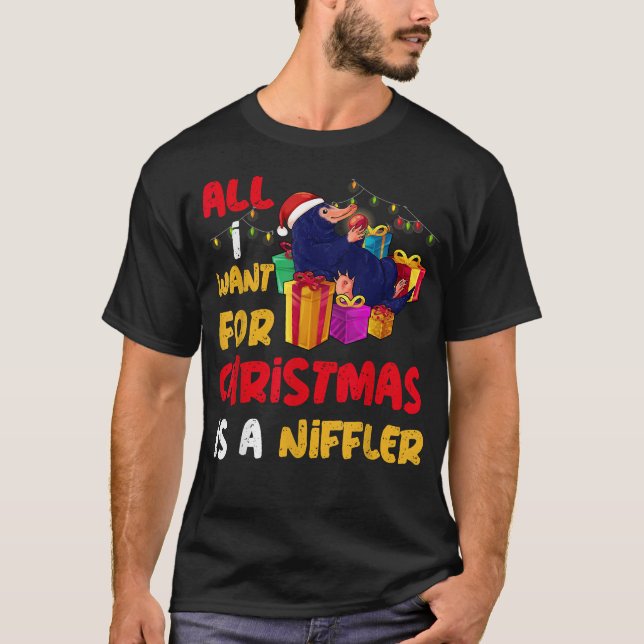 T-shirt tout ce que je veux pour noël, c'est un niffler (Devant)