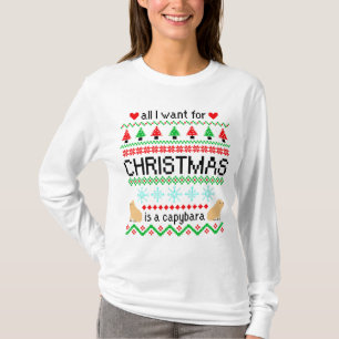 T-shirt Tout ce que je veux pour Noël est Capybara Ugly Sw