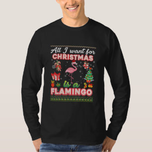 T-shirt Tout Ce Que Je Veux Pour Noël Est Un Flamant rose