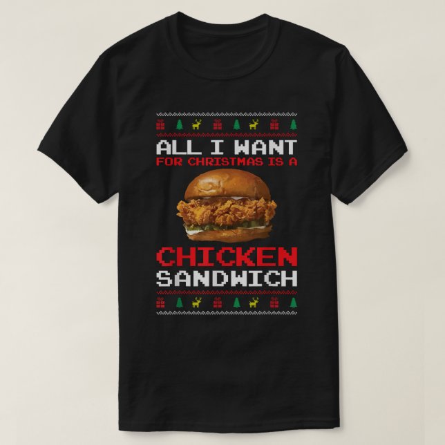 T-shirt Tout Ce Que Je Veux Pour Noël Est Un Sandwich Au P (Design devant)