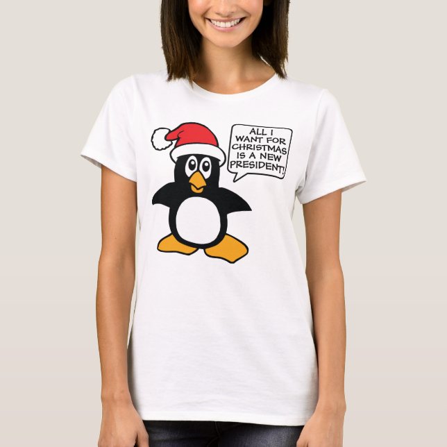 T-shirt Tout ce que je veux pour Noël Nouveau Président (Devant)