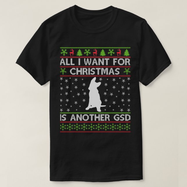 T-shirt Tout ce que je veux pour Noël un autre berger alle (Design devant)