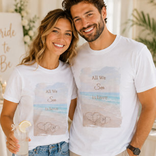 T-shirt Tout ce que nous voyons est la plage de l'amour Cœ
