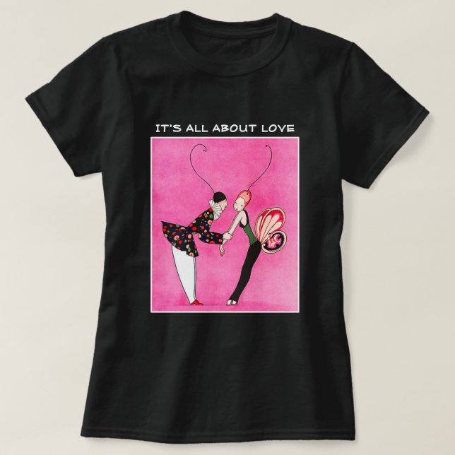 T-shirt Tout est question d'Amour. Cadeau de la Saint-Vale (Design devant)