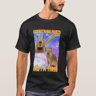T-shirt Tout Fait Mal Et Fatigué Capybara