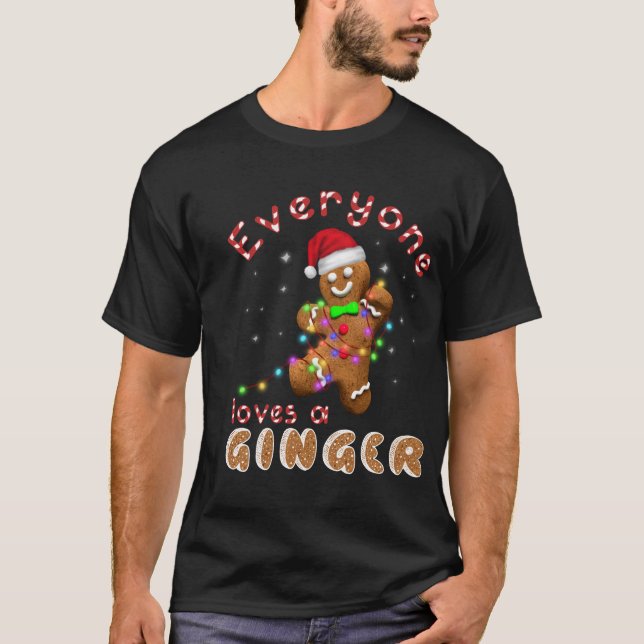 T-shirt Tout Le Monde Aime Le Ginger Funny Gingerbread Noë (Devant)