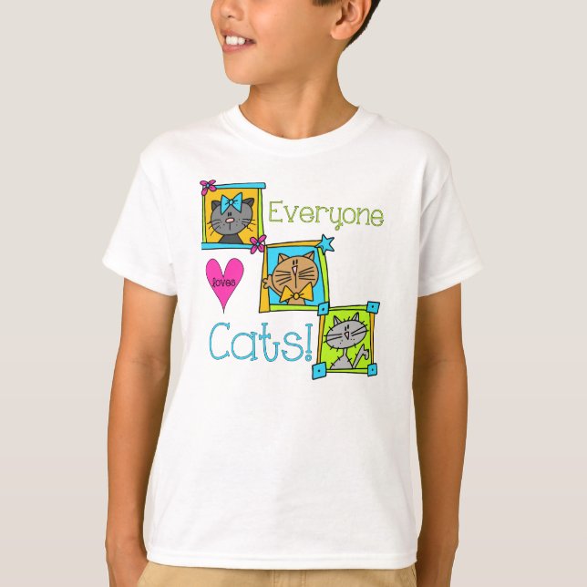 T-shirt Tout le monde aime les chats (Devant)