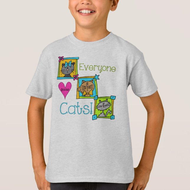 T-shirt Tout le monde aime les chats (Devant)