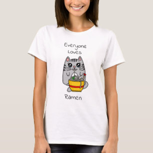 T-shirt Tout le monde aime Ramen   Funny Chat Pun