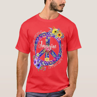 T-shirt tout le monde imagine vivre la vie en paix