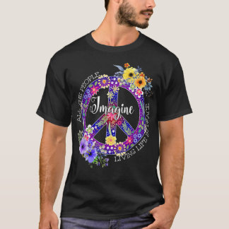T-shirt tout le monde imagine vivre la vie en paix