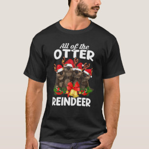 T-shirt Tout Otter Reindeer Noël Famille Pyjamas Mat