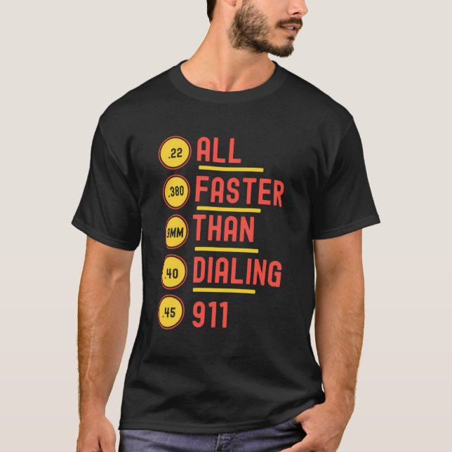 T-shirt Tout Plus Rapide Que Le Calibre 911 De Puce (Devant)