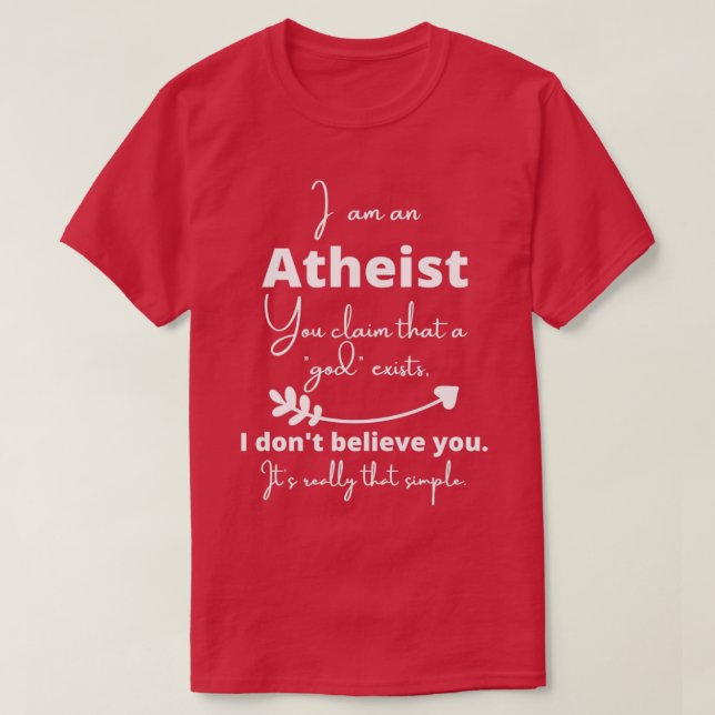T-shirt Tout simplement athée (Design devant)