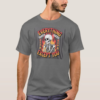 T-shirt Tout Sucre, sauf le dessin squelette