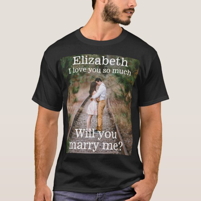 T-shirt Tout Texte Mariage Proposition Photo Me Marier Noi (Devant)