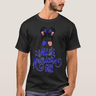 T-shirt Toute Américaine 4 juillet Patriotique et Indepe