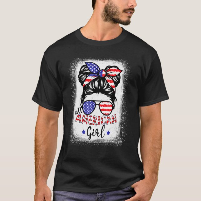 T-shirt Toute Américaine Bleached Patriotique Juillet 4 (Devant)