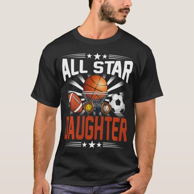 T-shirt Toute La Fille Étoile De L'Anniversaire Basketball (Devant)