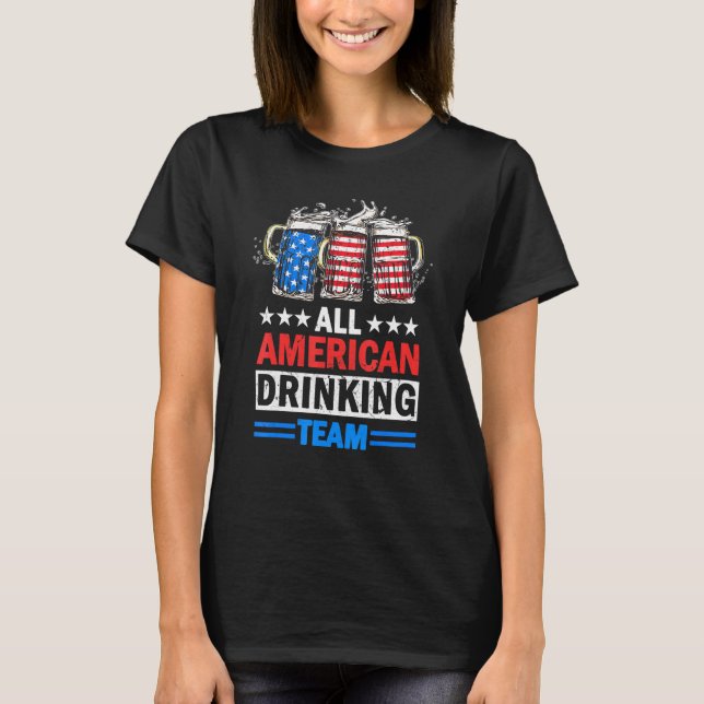 T-shirt Toute l'équipe de boisson américaine Vêtements Nou (Devant)