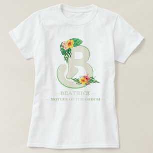 T-shirt Toute Lettre Monogramme Fleurs tropicales Feuilles