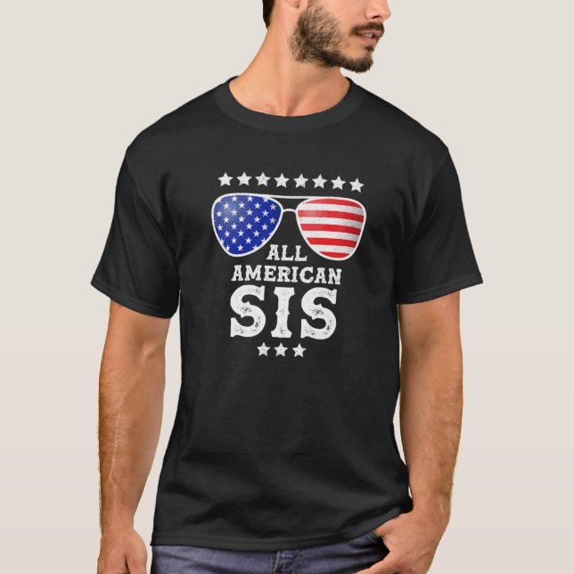 T-shirt Toute soeur américaine 4 juillet drôle (Devant)
