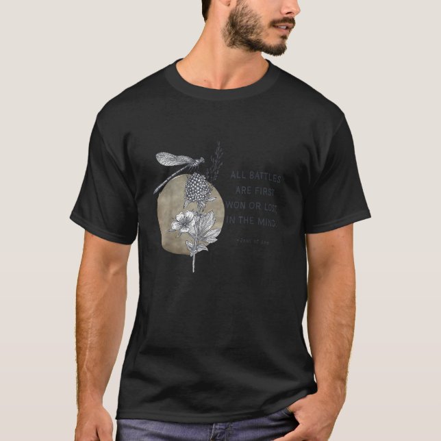 T-shirt Toutes les batailles sont gagnées en premier Citat (Devant)