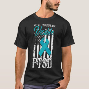 T-shirt Toutes les blessures Visible Turquoise Ruban Drape