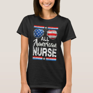 T-shirt Toutes les femmes infirmières américaines drapeau
