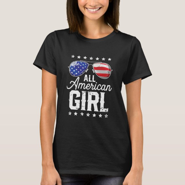 T-shirt Toutes les filles américaines 4 juillet famille co (Devant)
