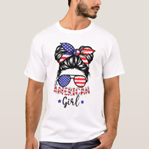 T-shirt Toutes les filles américaines 4 juillet fille Mess