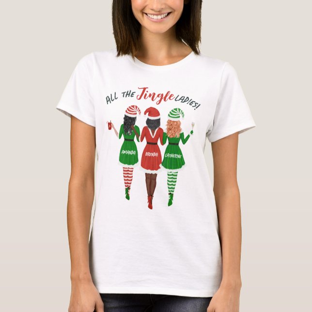 T-shirt Toutes les filles Jingle soeurs Amis Noël (Devant)