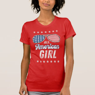T-shirt Toutes les Lunettes d'Aviateur de Drapeau Américai