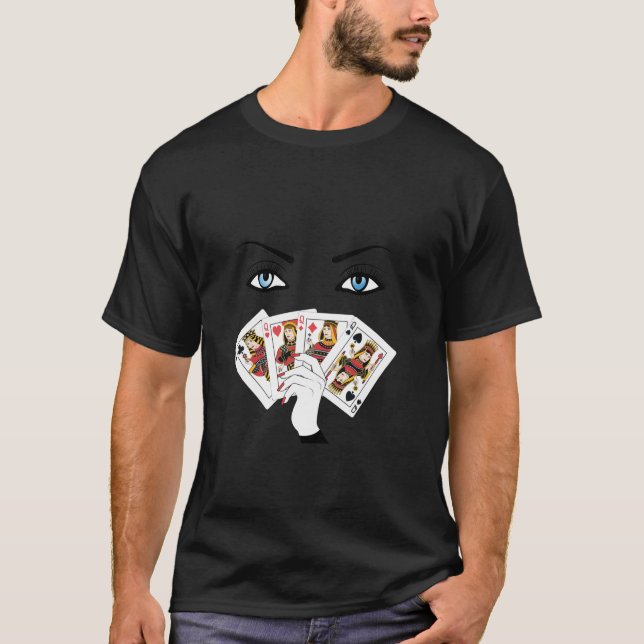 T-shirt Toutes les reines de casino jouant son blu joueur  (Devant)