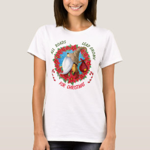 T-shirt Toutes les routes dirigent Gnome pour Noël