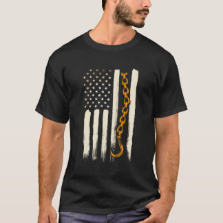 T-shirt Tow Truck Driver Dons American Flag Patriotic Tow