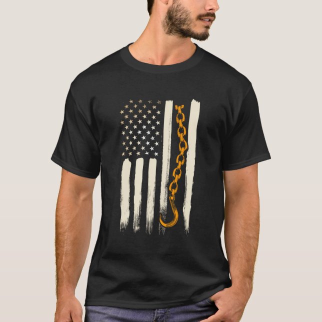 T-shirt Tow Truck Driver Dons American Flag Patriotic Tow (Devant)