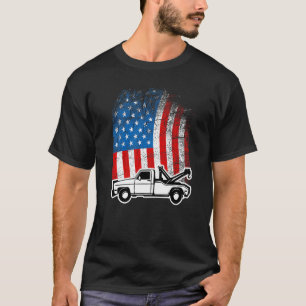 T-shirt Tow Truck Usa Drapeau Vintage Pour Hommes Femmes T