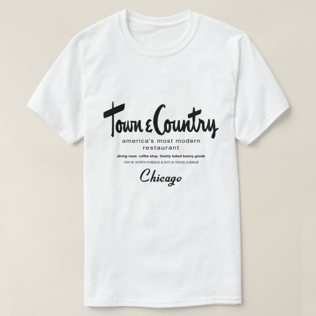 T-shirt Town & Country Restaurants, Chicago, IL (Design devant)