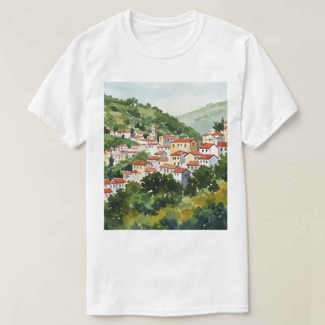 T-shirt Town on a green hill (Design devant)
