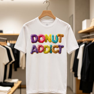 T-shirt Toxicomane de beignet Typographie colorée de pépit