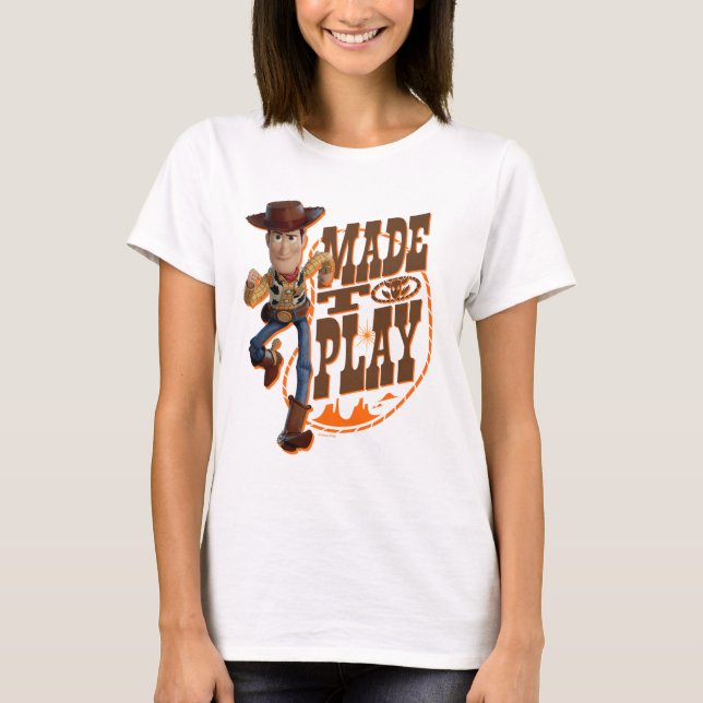 T-shirt Toy Story 4 | Woody "Fait pour jouer" (Devant)