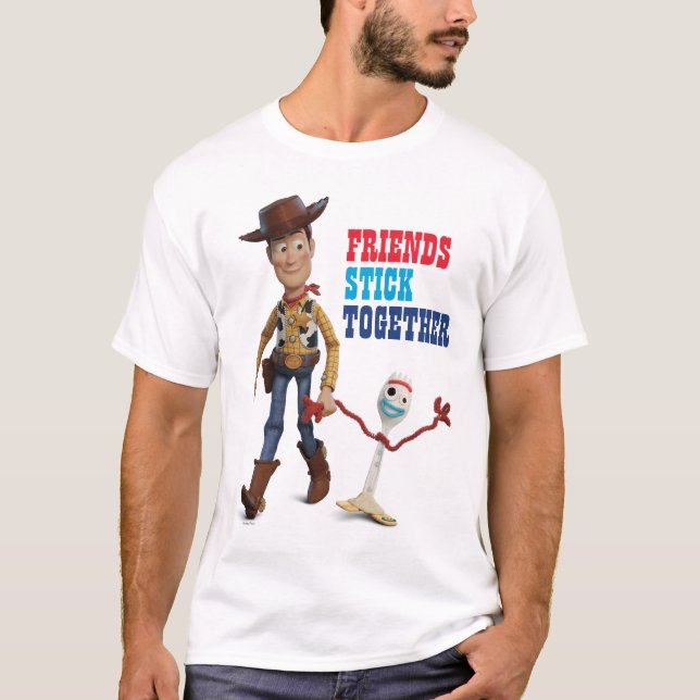 T-shirt Toy Story 4 | Woody & Forky Walking Together (Devant)
