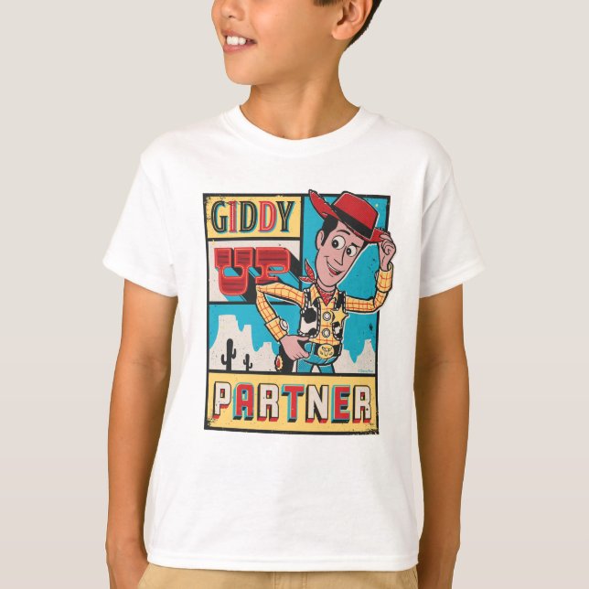 T-shirt Toy Story - Poster en bois Vintage (Devant)