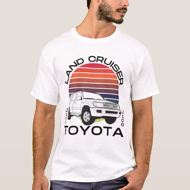 T-shirt Toyota Land Cruiser Retro J100 Off-Road Car Retro (Devant)