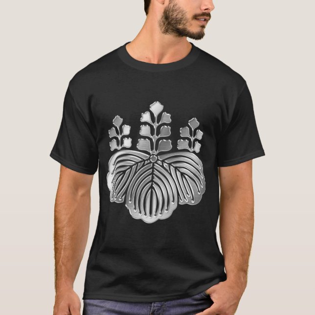 T-shirt Toyotomi Clan Kamon Argent Chrome (Devant)