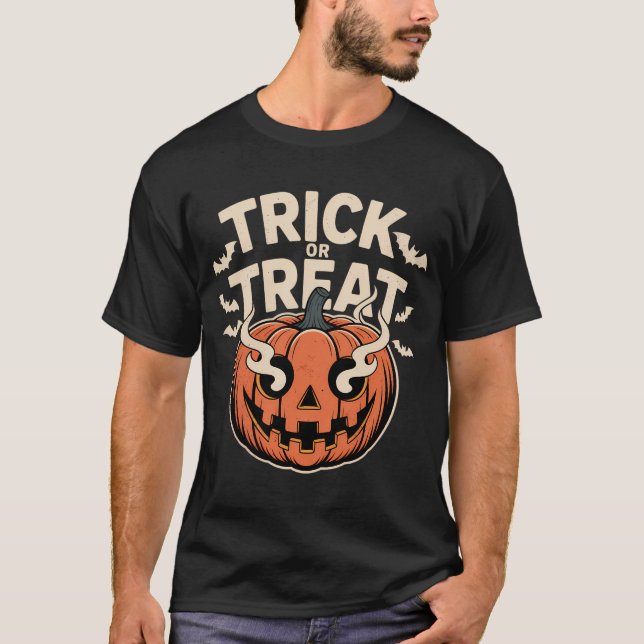 T-shirt Tracer ou traiter l'art du visage Citrouille (Devant)