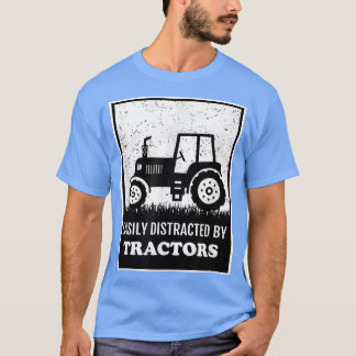 T-shirt Tracteur Agricole Amoureux Facilement Distrait Par