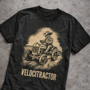 T-shirt Tracteur Agricole Rétro Velocitractor Drôle Vintag